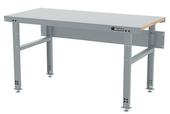Darbo stalas Ilgis 1500 mm Aukštis nuo 750 iki 950 mm. Gylis 700 mm.Plieninis stalviršis.
