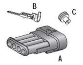 Kištukas, 4 kont., 1,5mm2, Superseal